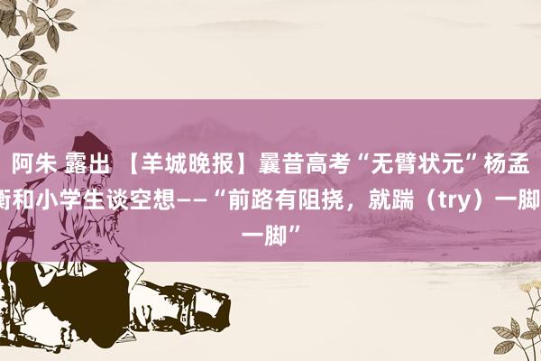 阿朱 露出 【羊城晚报】曩昔高考“无臂状元”杨孟衡和小学生谈空想——“前路有阻挠，就踹（try）一脚”