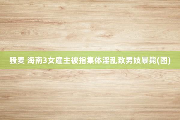 骚麦 海南3女雇主被指集体淫乱致男妓暴毙(图)