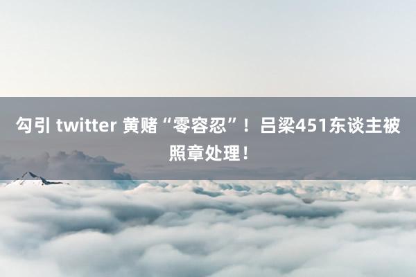 勾引 twitter 黄赌“零容忍”！吕梁451东谈主被照章处理！