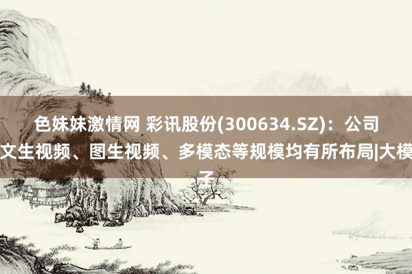 色妹妹激情网 彩讯股份(300634.SZ)：公司在文生视频、图生视频、多模态等规模均有所布局|大模子