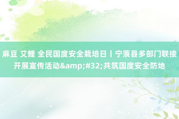麻豆 艾鲤 全民国度安全栽培日丨宁蒗县多部门联接开展宣传活动&#32;共筑国度安全防地