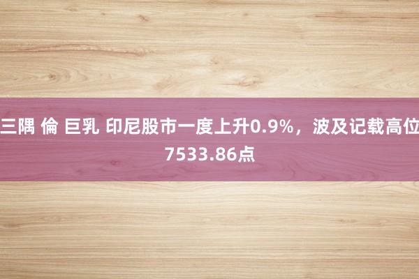 三隅 倫 巨乳 印尼股市一度上升0.9%，波及记载高位7533.86点