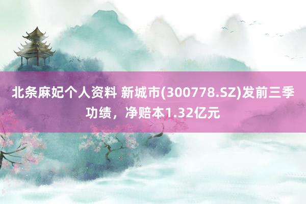 北条麻妃个人资料 新城市(300778.SZ)发前三季功绩，净赔本1.32亿元