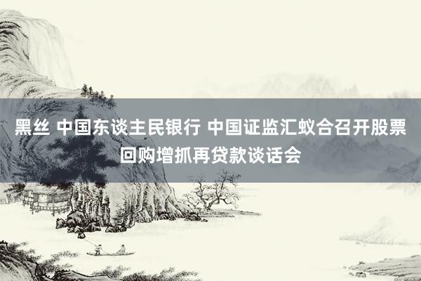 黑丝 中国东谈主民银行 中国证监汇蚁合召开股票回购增抓再贷款谈话会